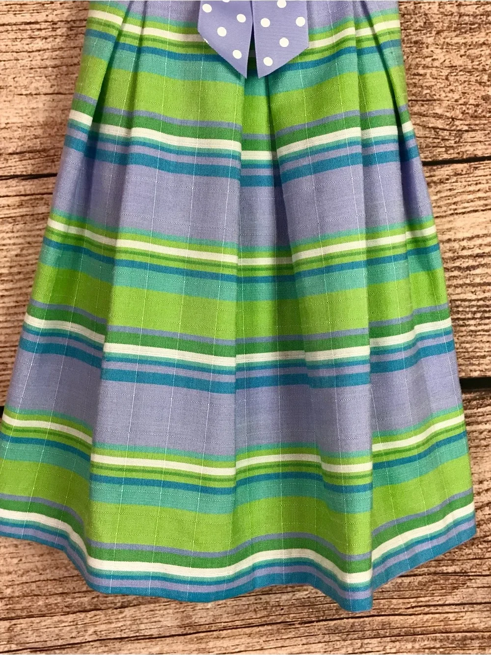 Toddler Girls Green A-Line Bow Zip Up Dress 4Y